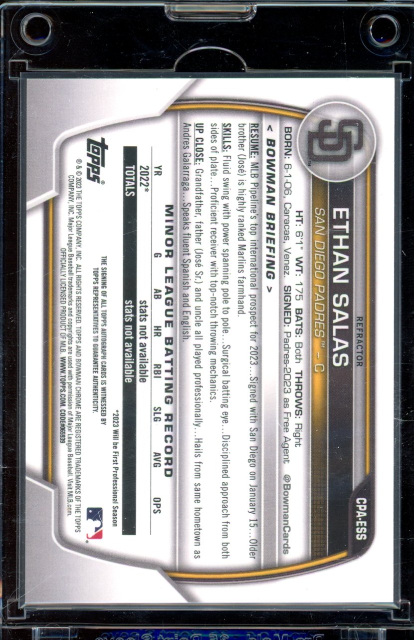 2023 Bowman Chrome Ethan Salas Refractor Auto /499