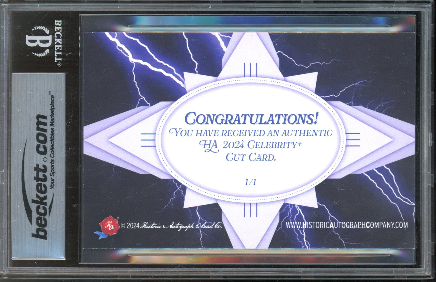 2024 Historic Autographs Angela Greene Beckett Authentic