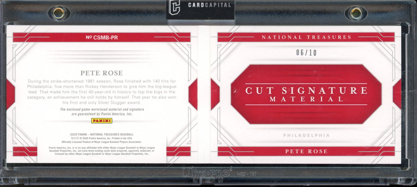 2020 National Treasures Pete Rose Booklet Auto 06/10