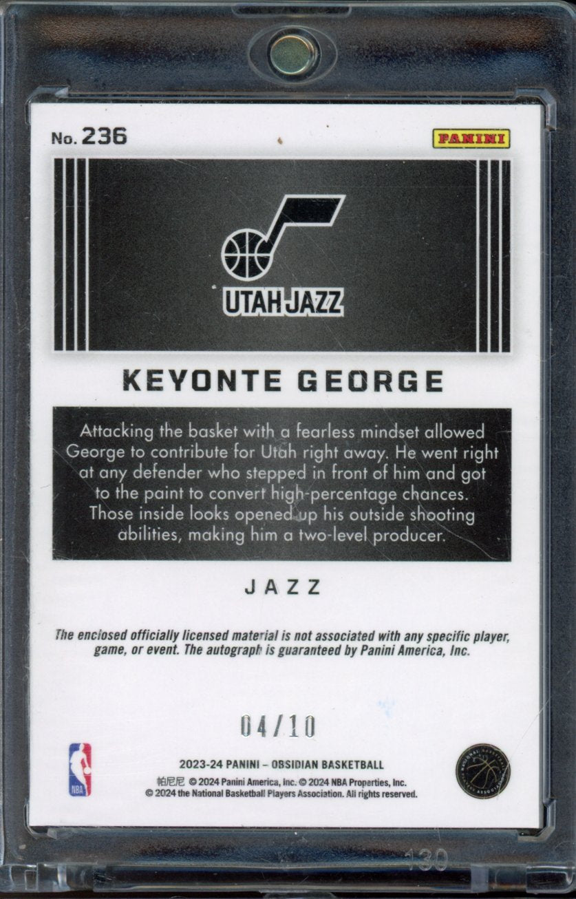 2023-24 Obsidian Keyonte George Rookie Patch Auto /10