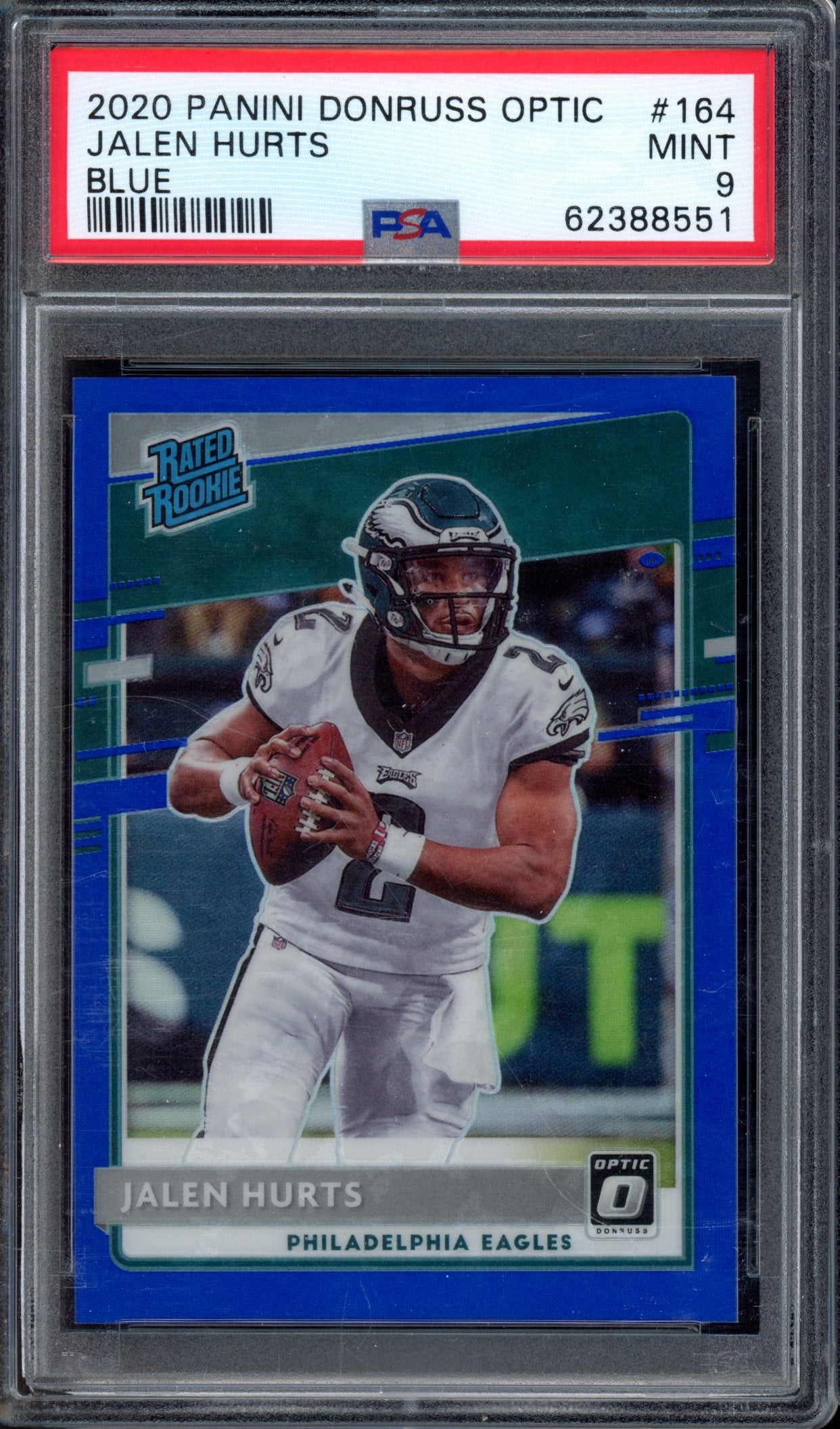 2020 Optic Jalen Hurts Blue 023/179 PSA 9 RC