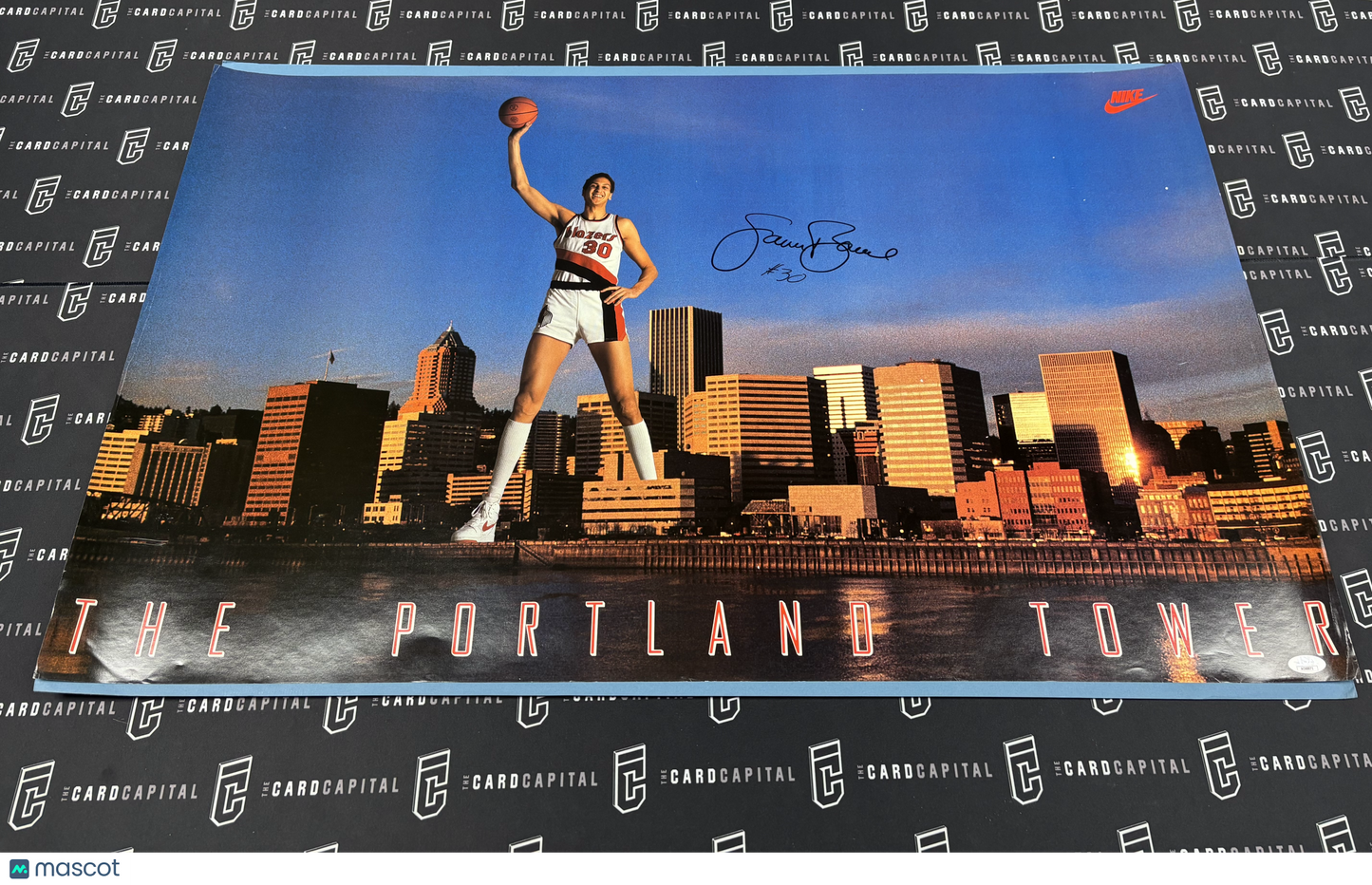 Sam Bowie Signed 1980 Original Nike "The Portland Tower" Sports Poster JSA