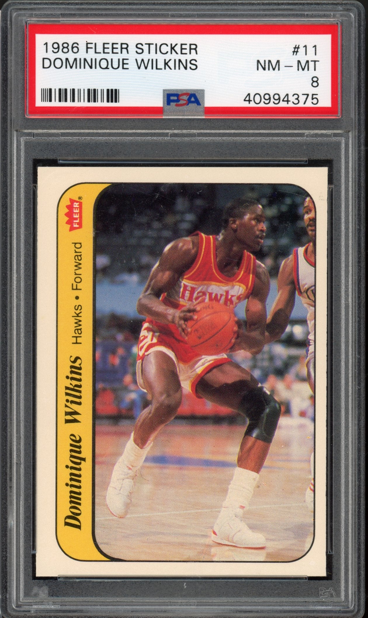 1986 Fleer Dominique Wilkins Sticker PSA 8 RC