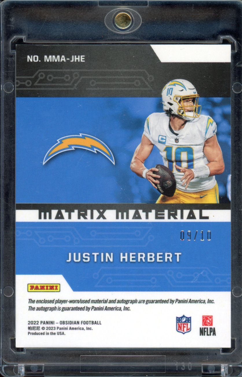 2022 Obsidian Justin Herbert Patch Auto /10