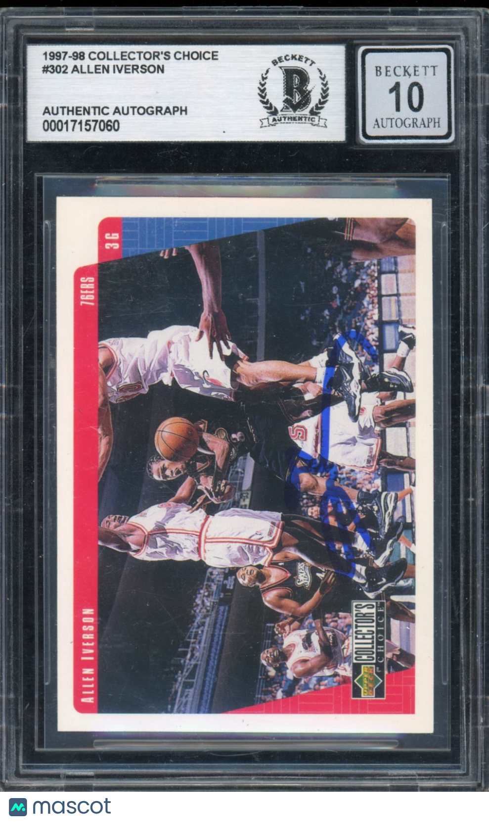 1997-98 Collectors Choice Allen Iverson Auto BGS 10 Auto