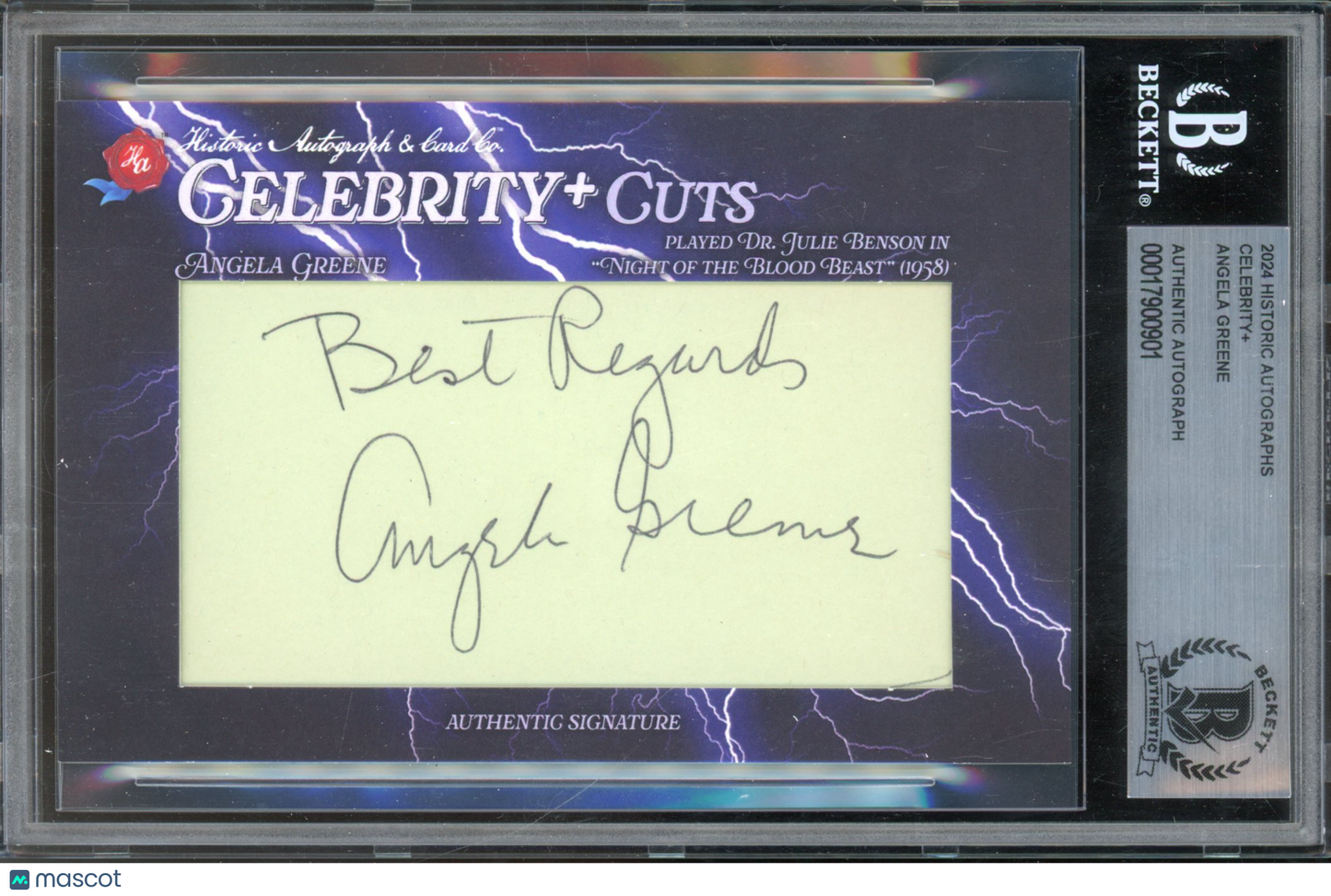 2024 Historic Autographs Angela Greene Beckett Authentic