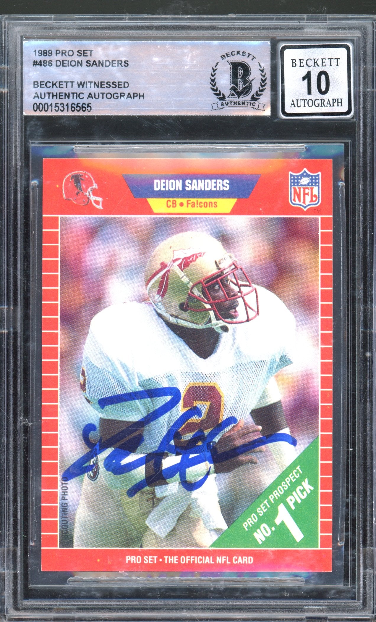 1989 Pro Set Deion Sanders Auto RC BGS 10 AUTO