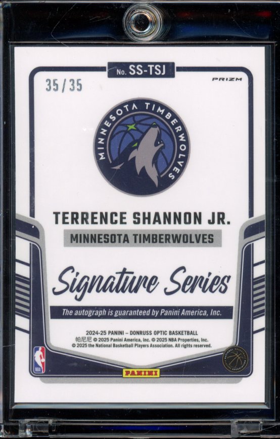 2024-25 Optic Terrence Shannon Jr Green Rookie Auto 35/35