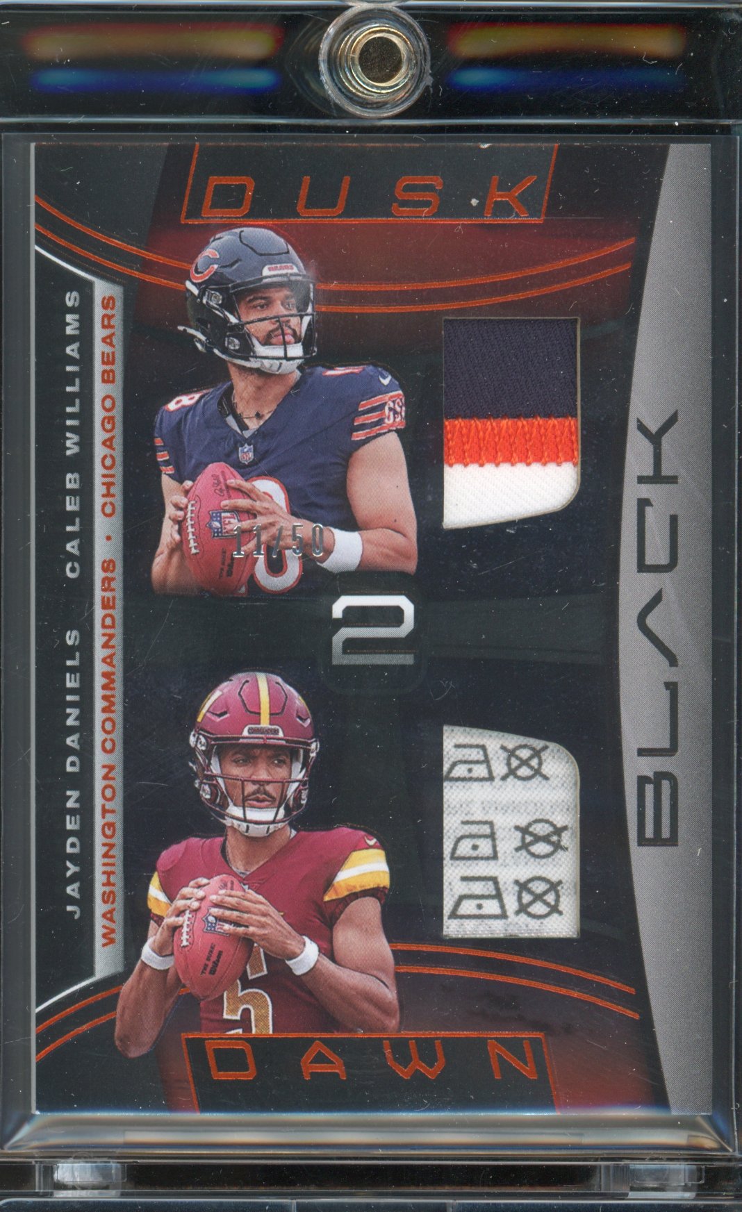 2024 Black Jayden Daniels Caleb Williams Dual Patch Laundry Tag 11/50 RC