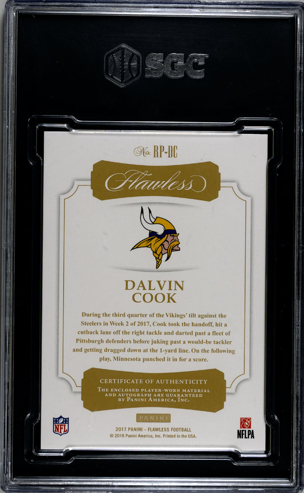 2017 Flawless Dalvin Cook Rookie Patch Auto /15 SGC 10/10