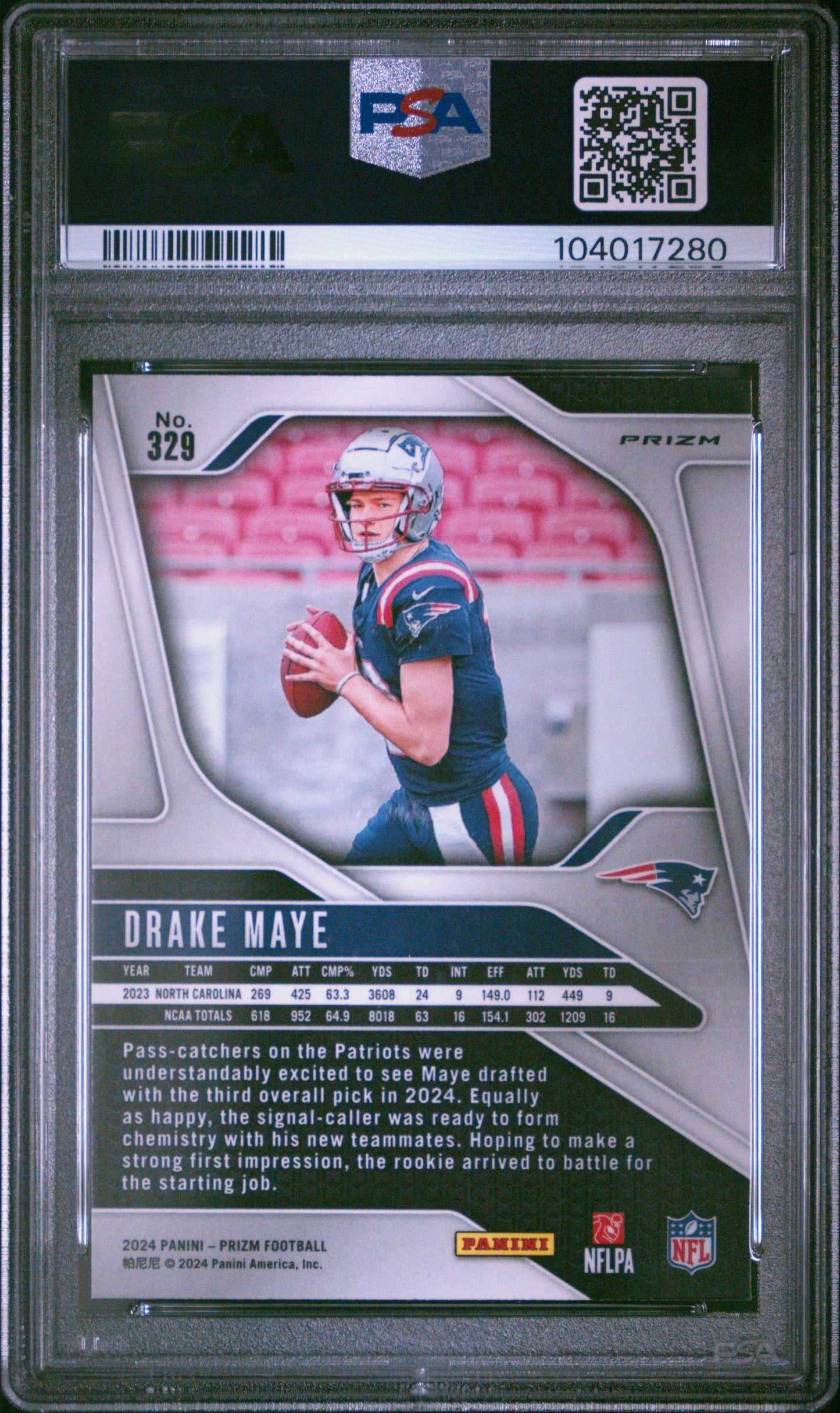 2024 Prizm Drake Maye Silver PSA 9 RC