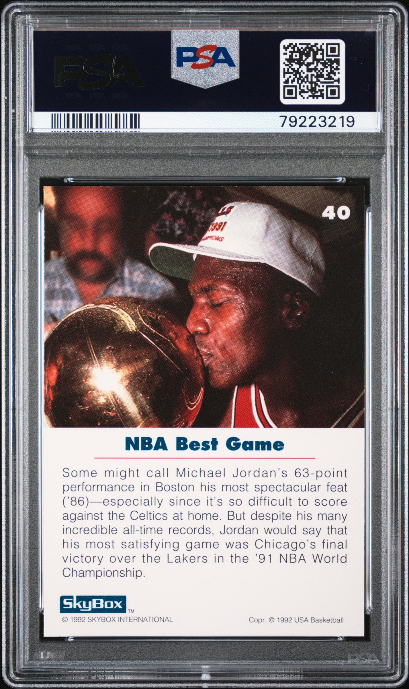 1992 Skybox Michael Jordan USA Basketball PSA 10 #40