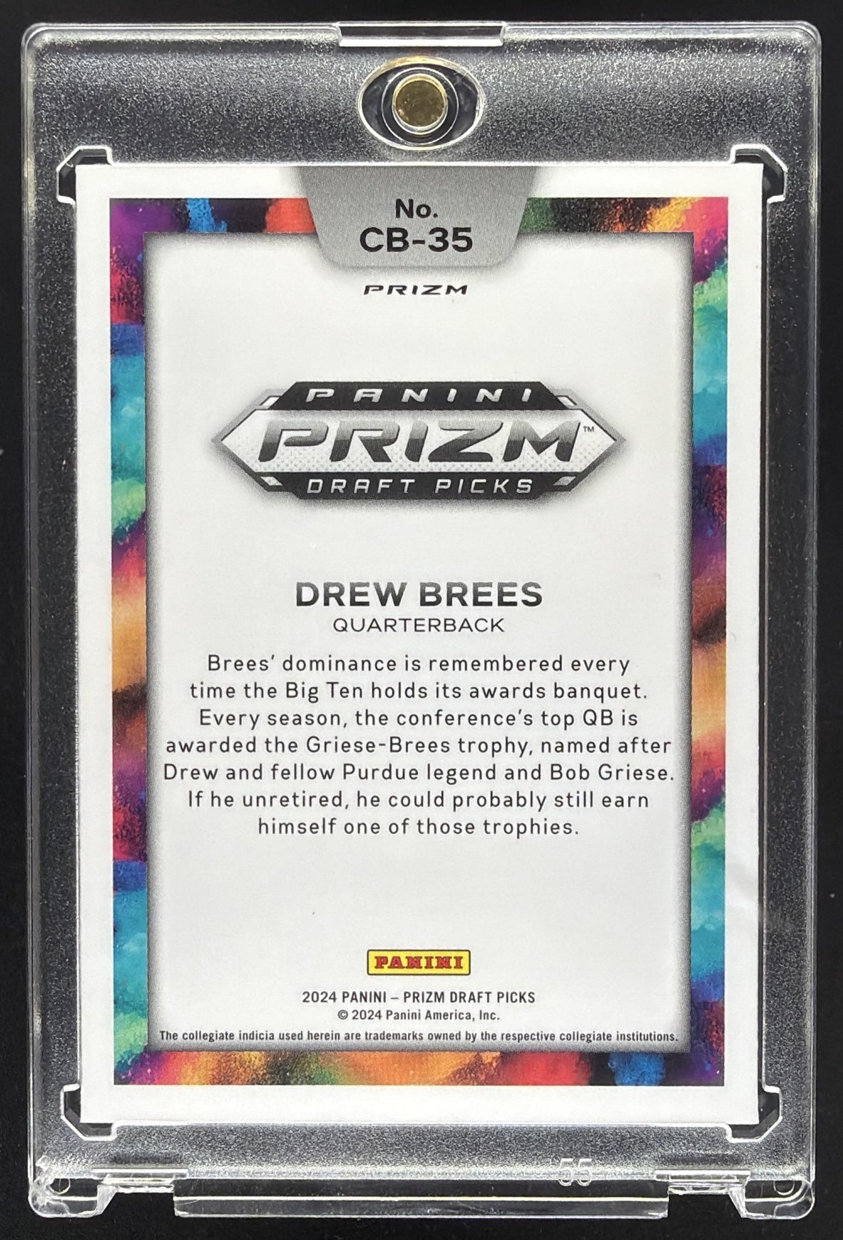 2024 Panini Prizm Collegiate Draft Picks Drew Brees #CB-35 Color Blast SSP