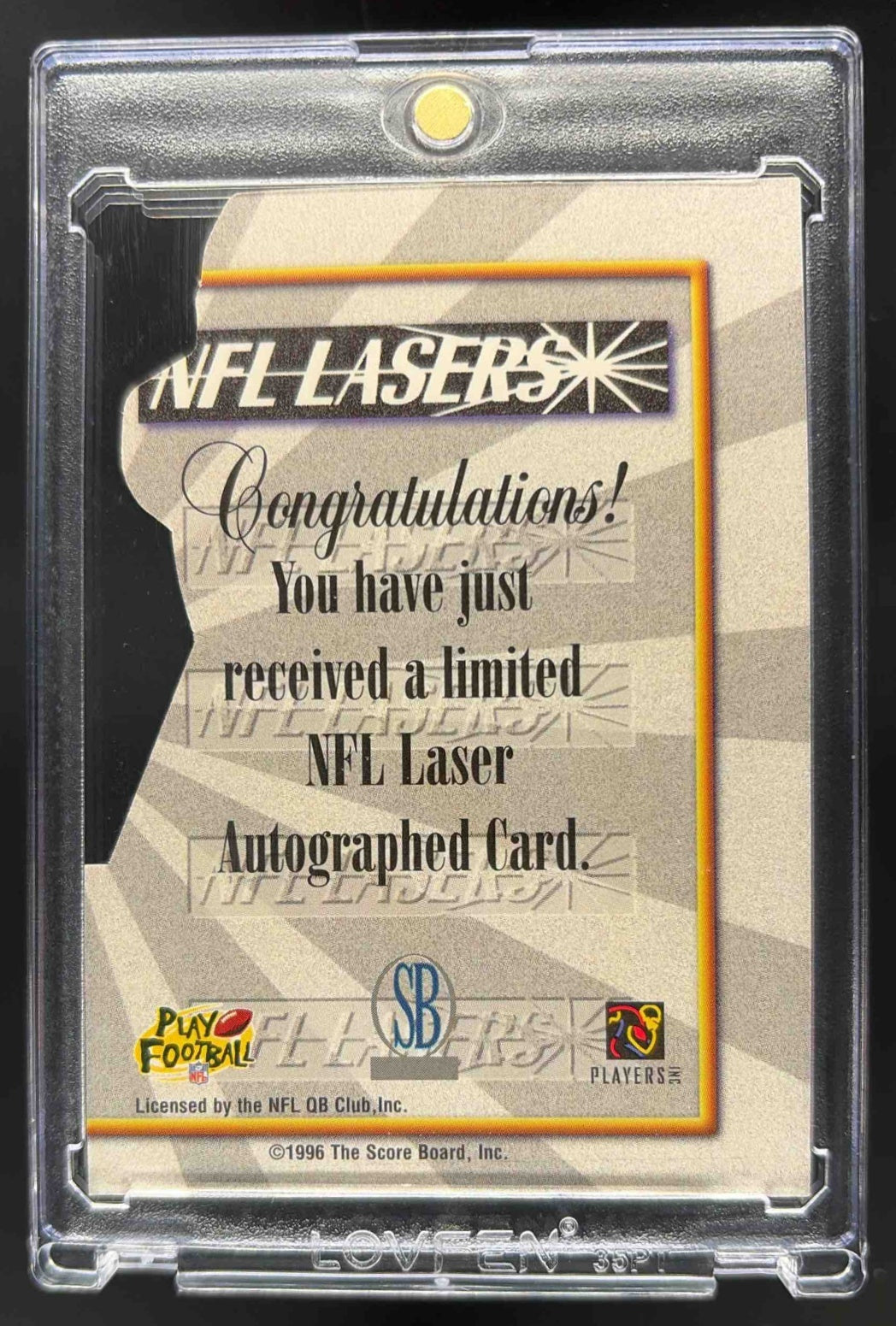 1996 Score Board NFL Lasers Emmitt Smith Die Cut Auto