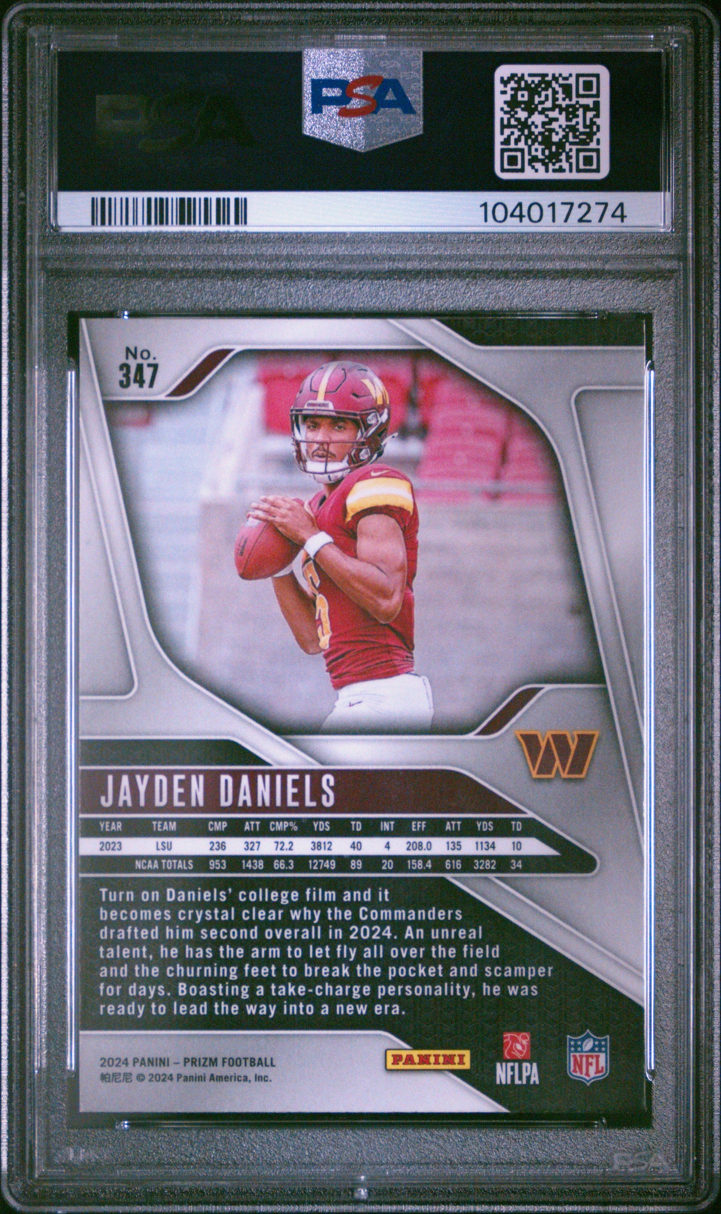 2024 Prizm Jayden Daniels PSA 10 RC