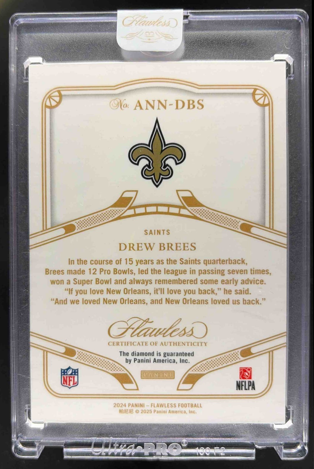 2024 Panini Flawless Drew Brees Sealed /5 10th Anniversary