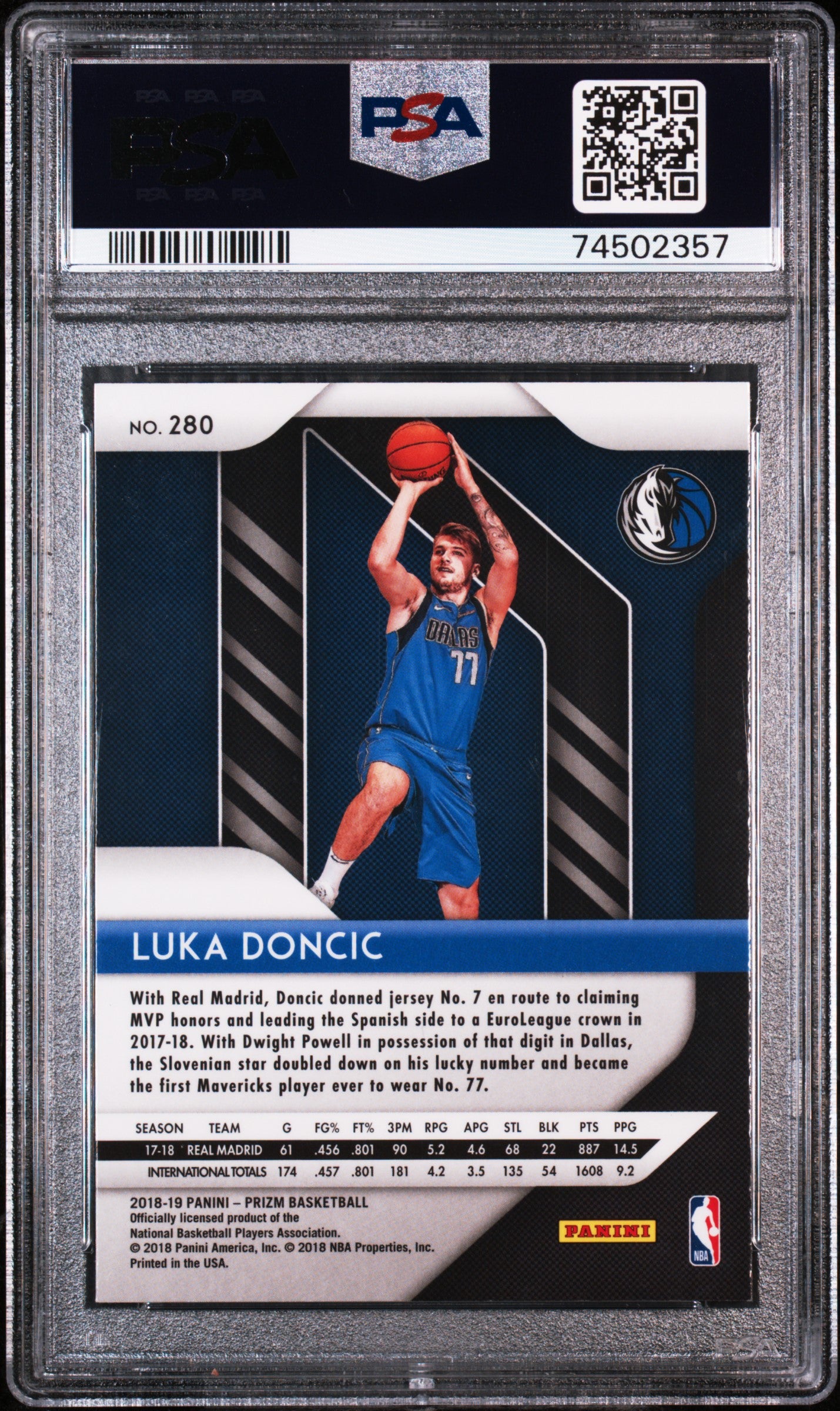 2018-19 Prizm Luka Doncic Rookie PSA 10