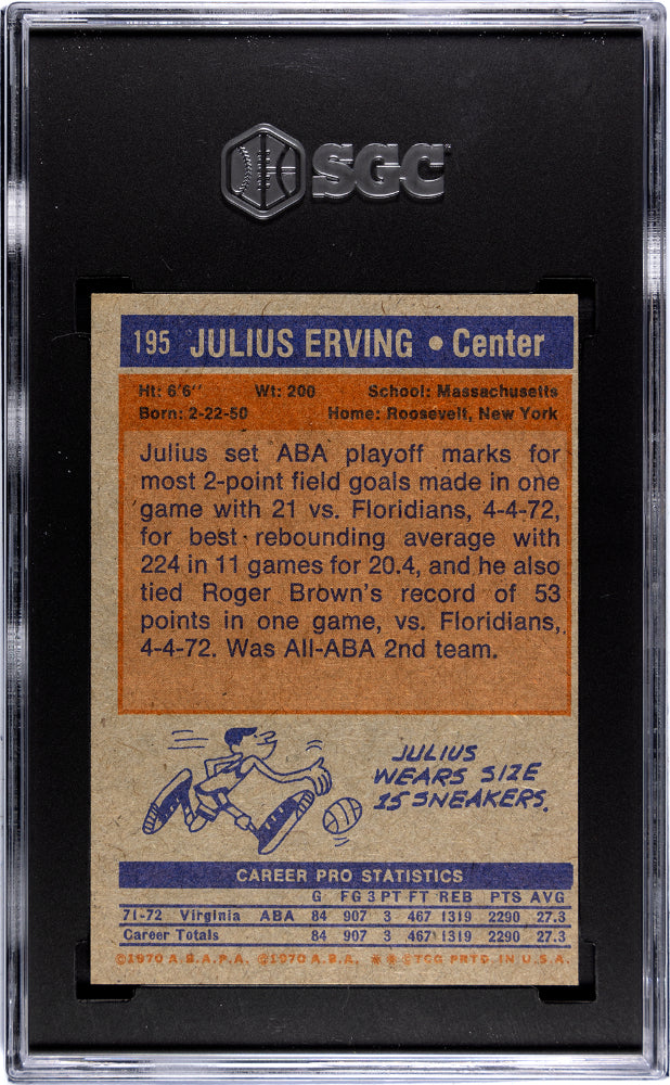 1972 Topps Julius Erving RC SGC 6 RC