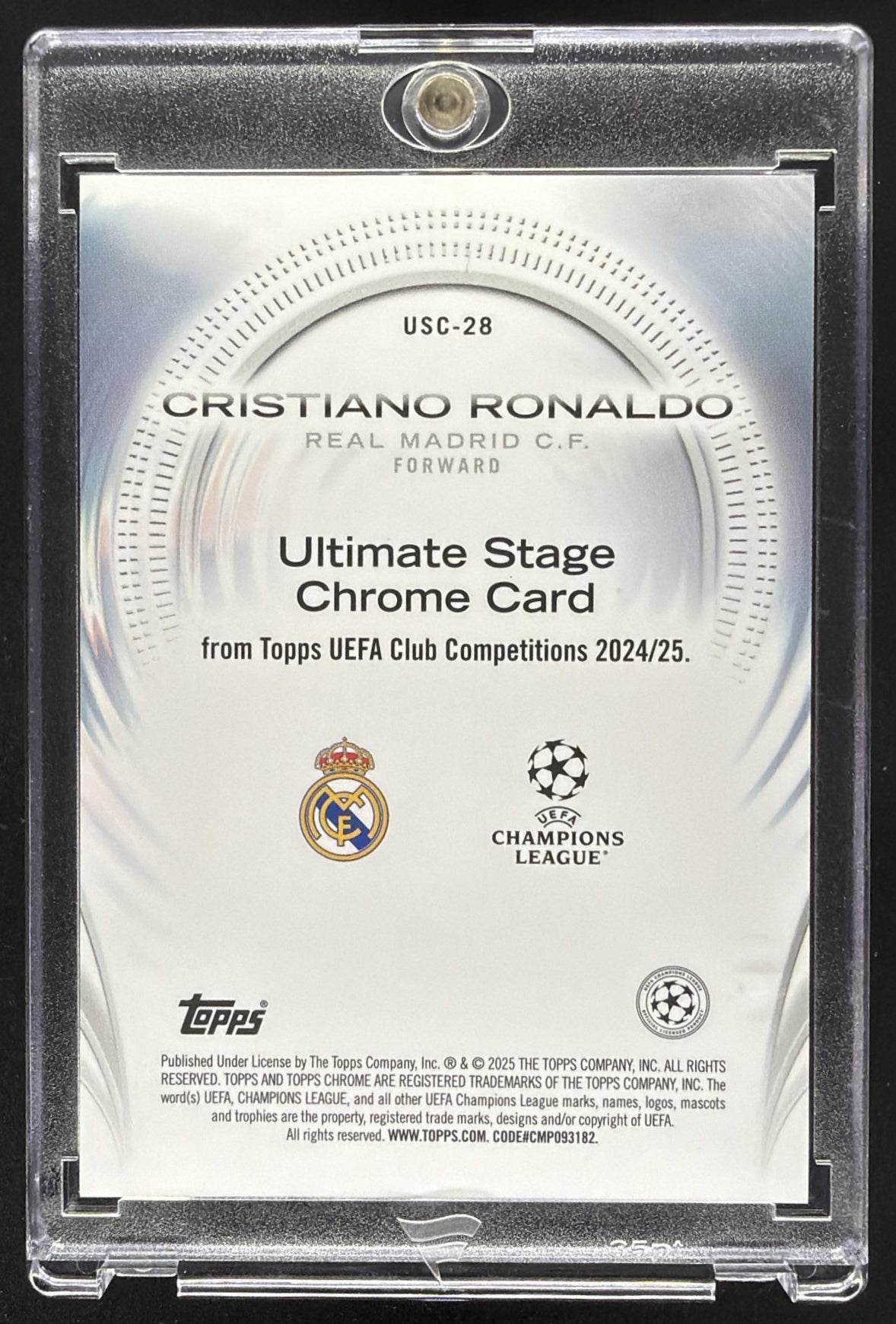 2024 Topps UEFA Club Cristiano Ronaldo #USC-28 Ultimate Stage Chrome Green /199