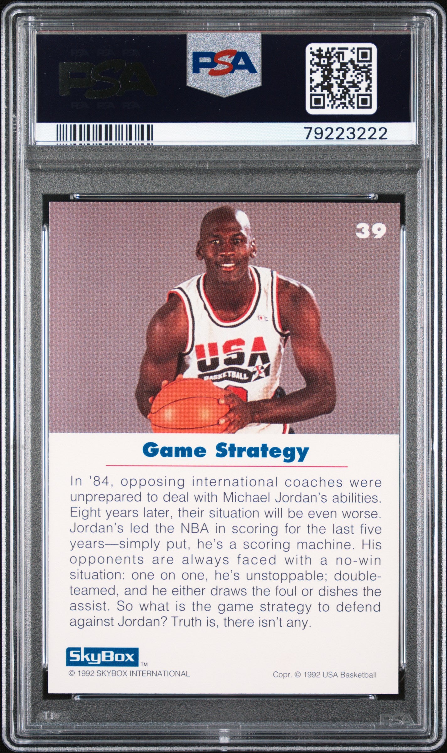 1992 Skybox Michael Jordan USA Basketball PSA 10 #39