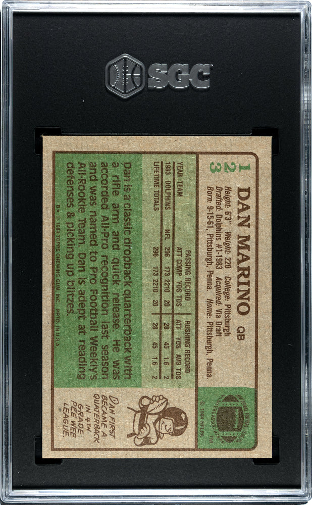 1984 Topps Dan Marino SGC 8 RC