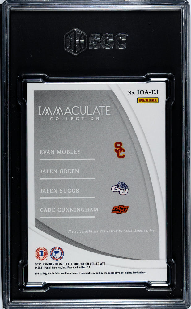 2021-22 Immaculate Mobley Green Suggs Cunningham Rookie Quad Auto /10 SGC 9.5