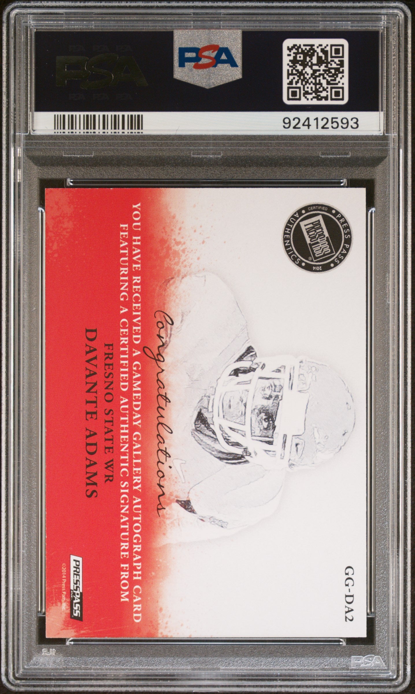 2014 Press Pass Davante Adams Rookie Auto /99 PSA 10