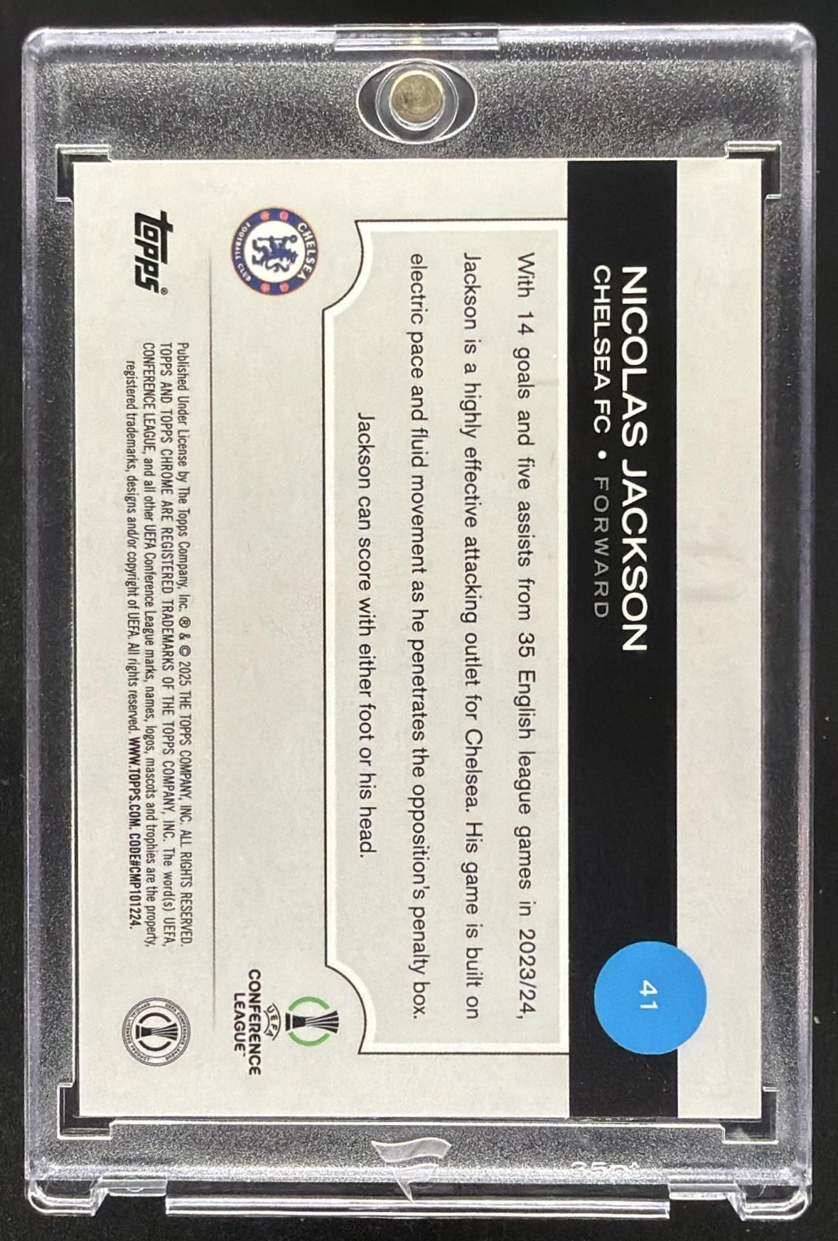2024-25 Topps Chrome Sapphire UEFA Club Competitions Nicolas Jackson #41
