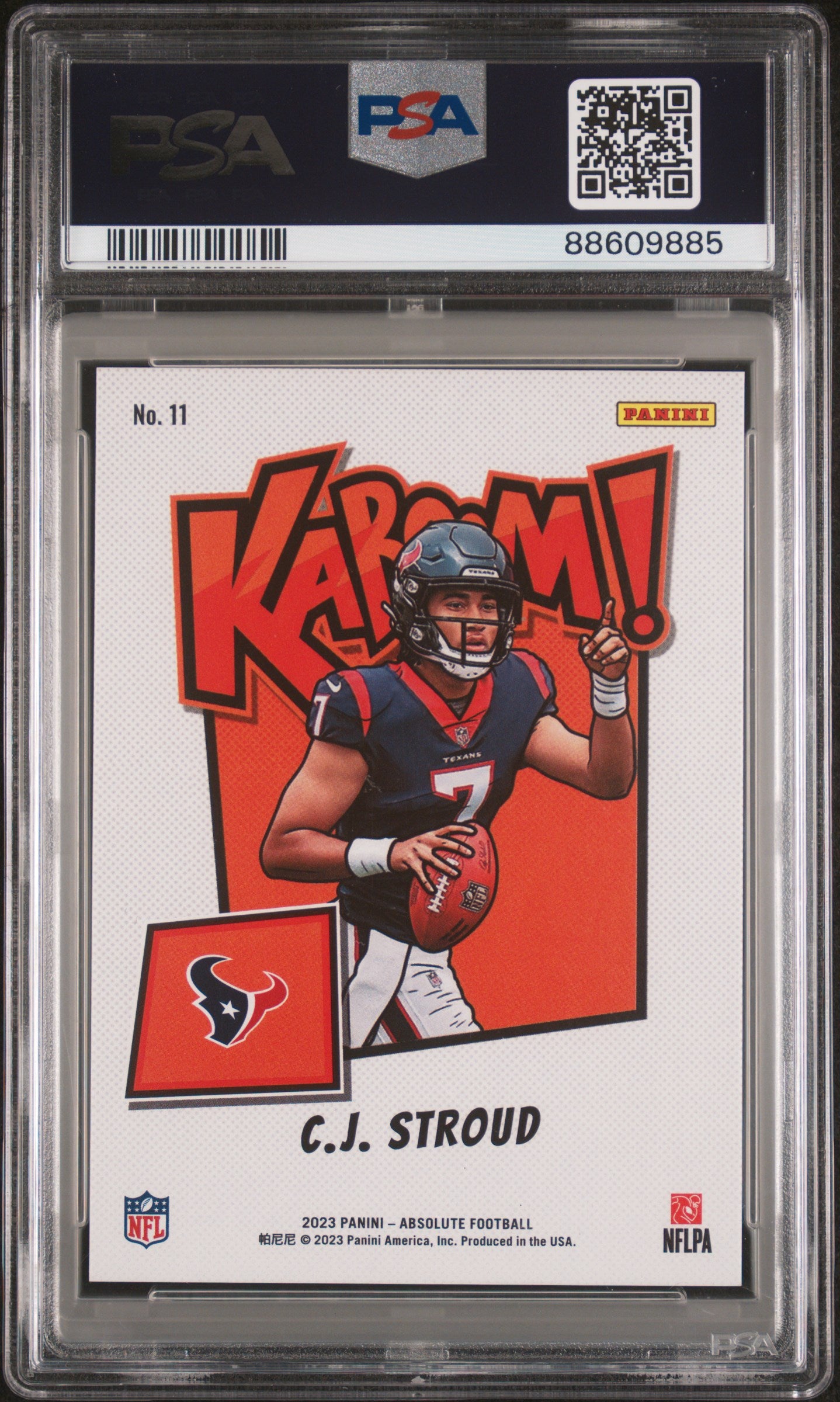 2023 Absolute CJ Stroud Rookie Kaboom Case Hit PSA 9