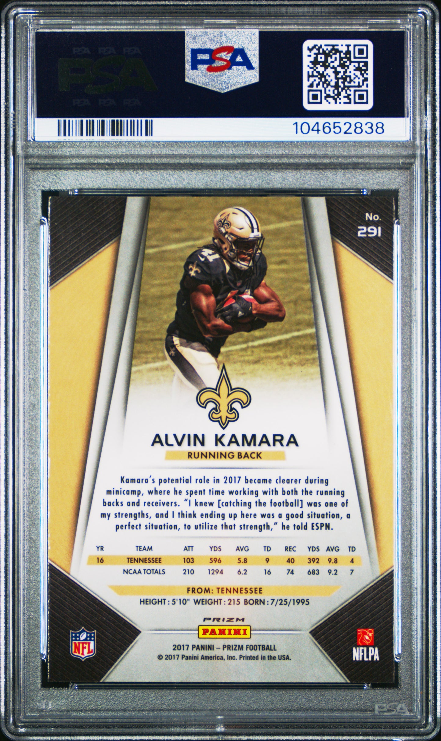2017 Prizm Alvin Kamara Silver PSA 10 RC