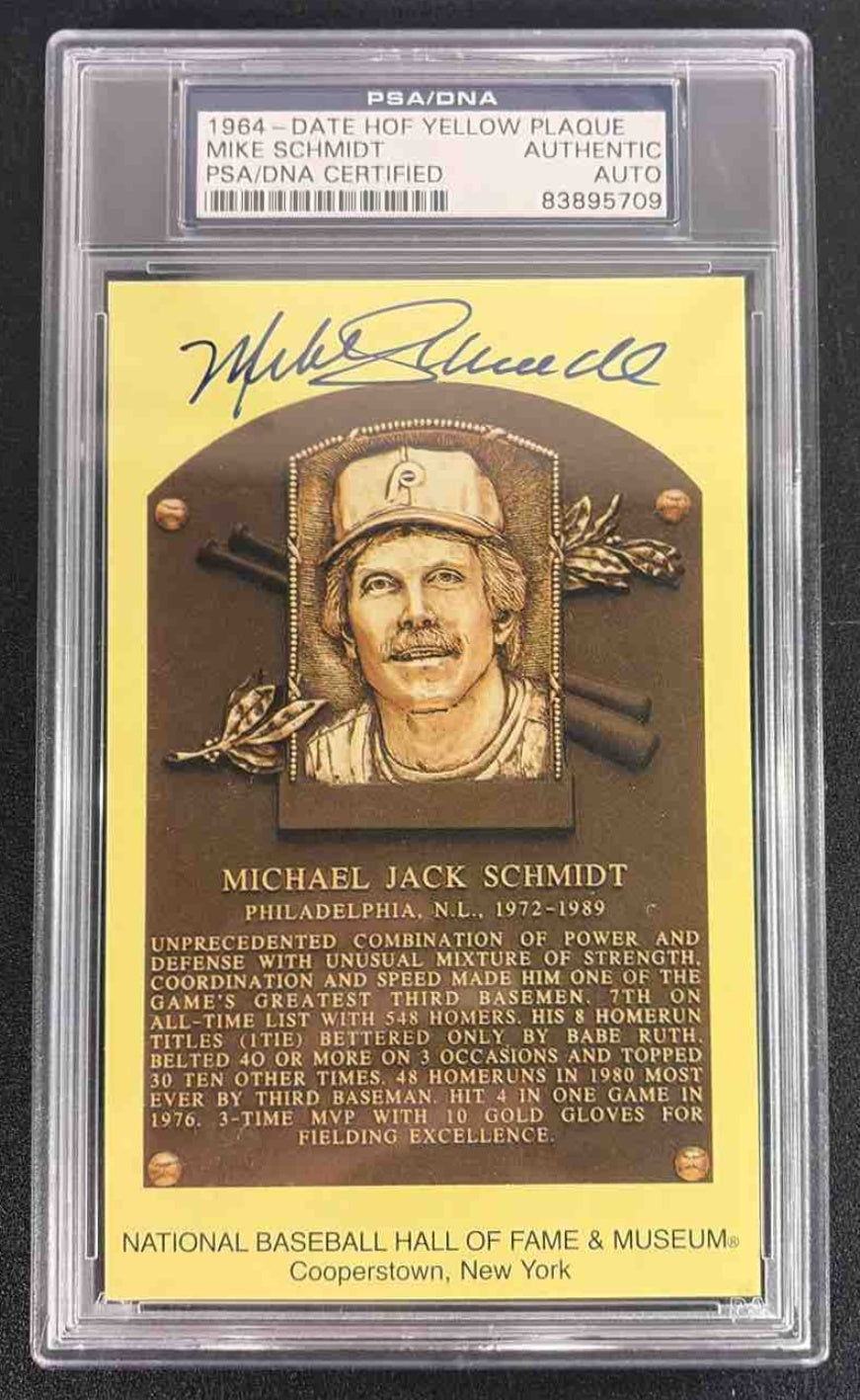 1964 Date HOF Yellow Plaque Mike Schmidt Auto PSA/DNA Authentic
