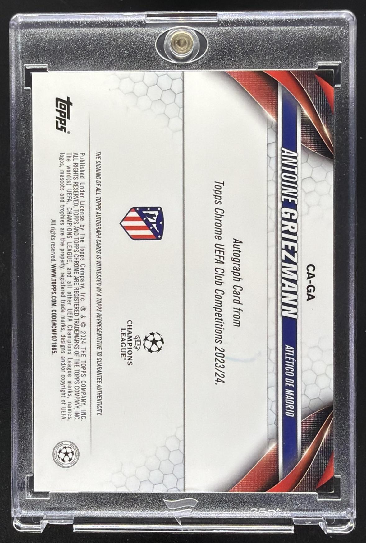 2023 Topps Chrome UEFA Club Competitions Antoine Griezmann #CA-GA Auto Refractor /75