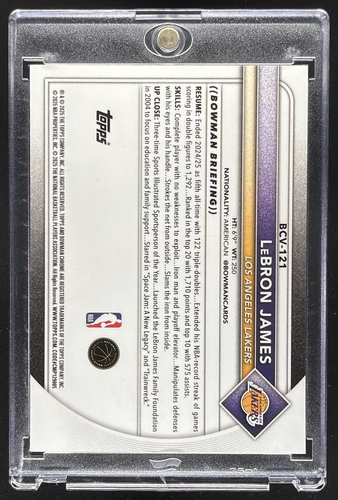 2025-26 Bowman LeBron James #BCV-121 Chrome Green Geometric Refractor 41/99