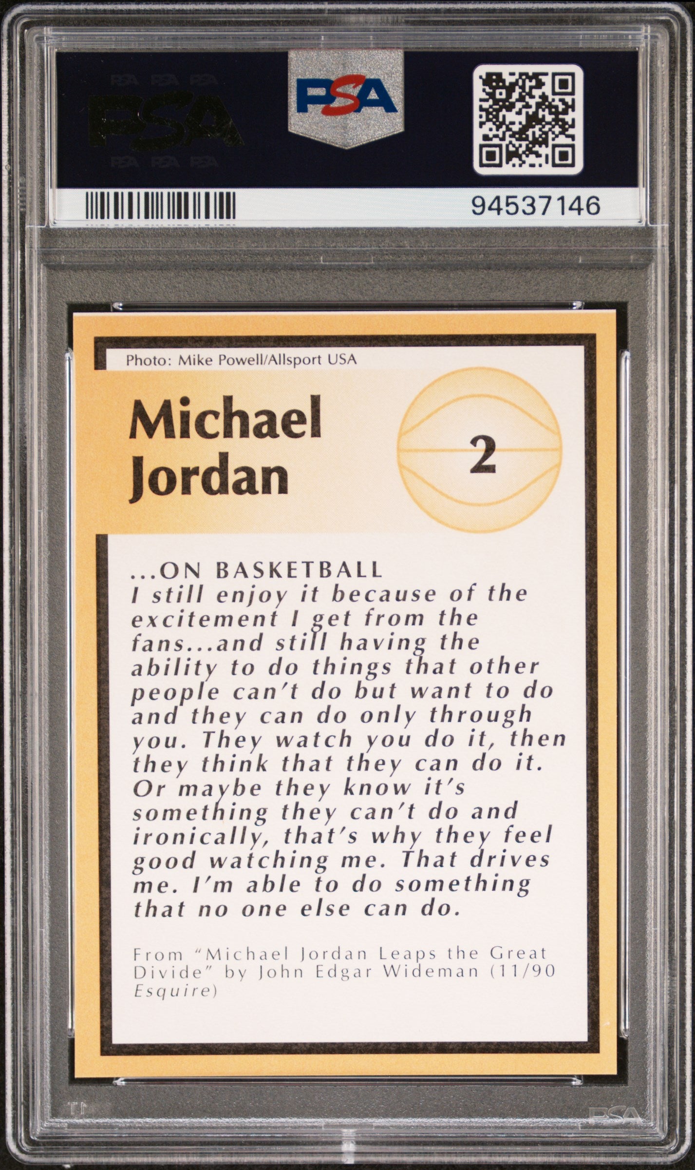 1991 Tuff Stuff Michael Jordan Hand Cut PSA 9