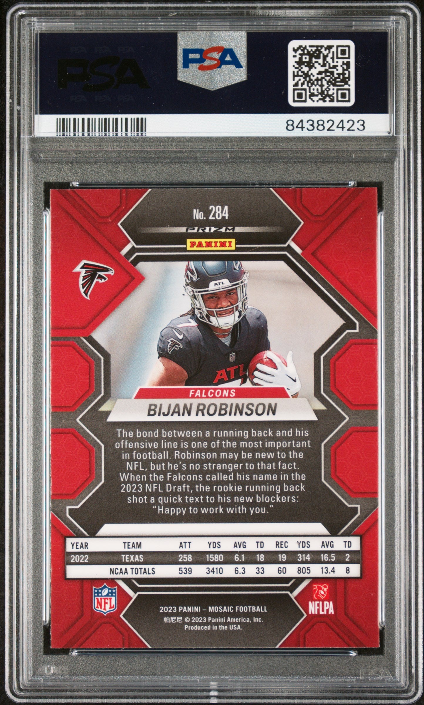 2023 Mosaic Bijan Robinson Camo Pink PSA 10 RC