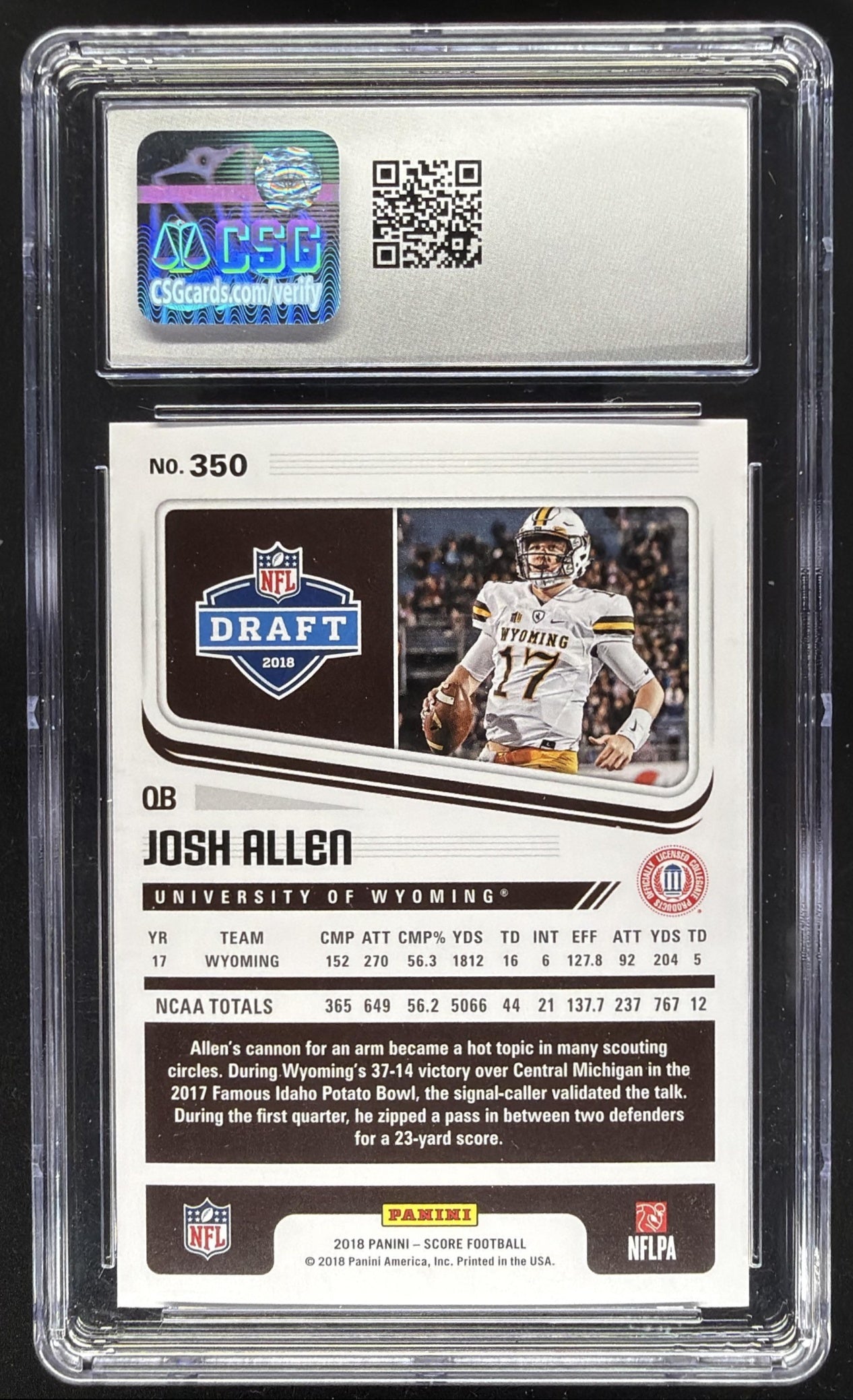 2018 Score Josh Allen Rookie CGC 10