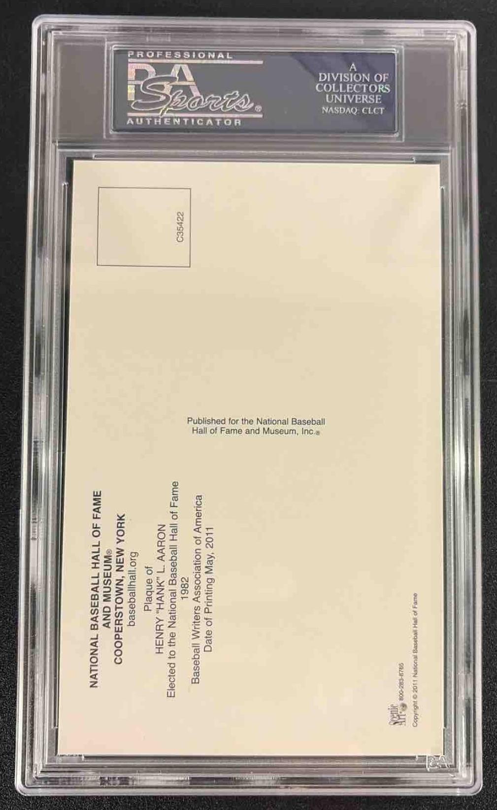 1964 Date HOF Yellow Plaque Hank Aaron Auto PSA/DNA Authentic