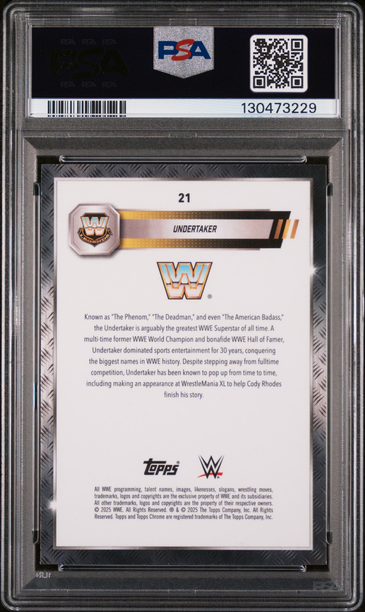 2025 Topps Chrome WWE Undertaker Blue Geometric /99 PSA 10