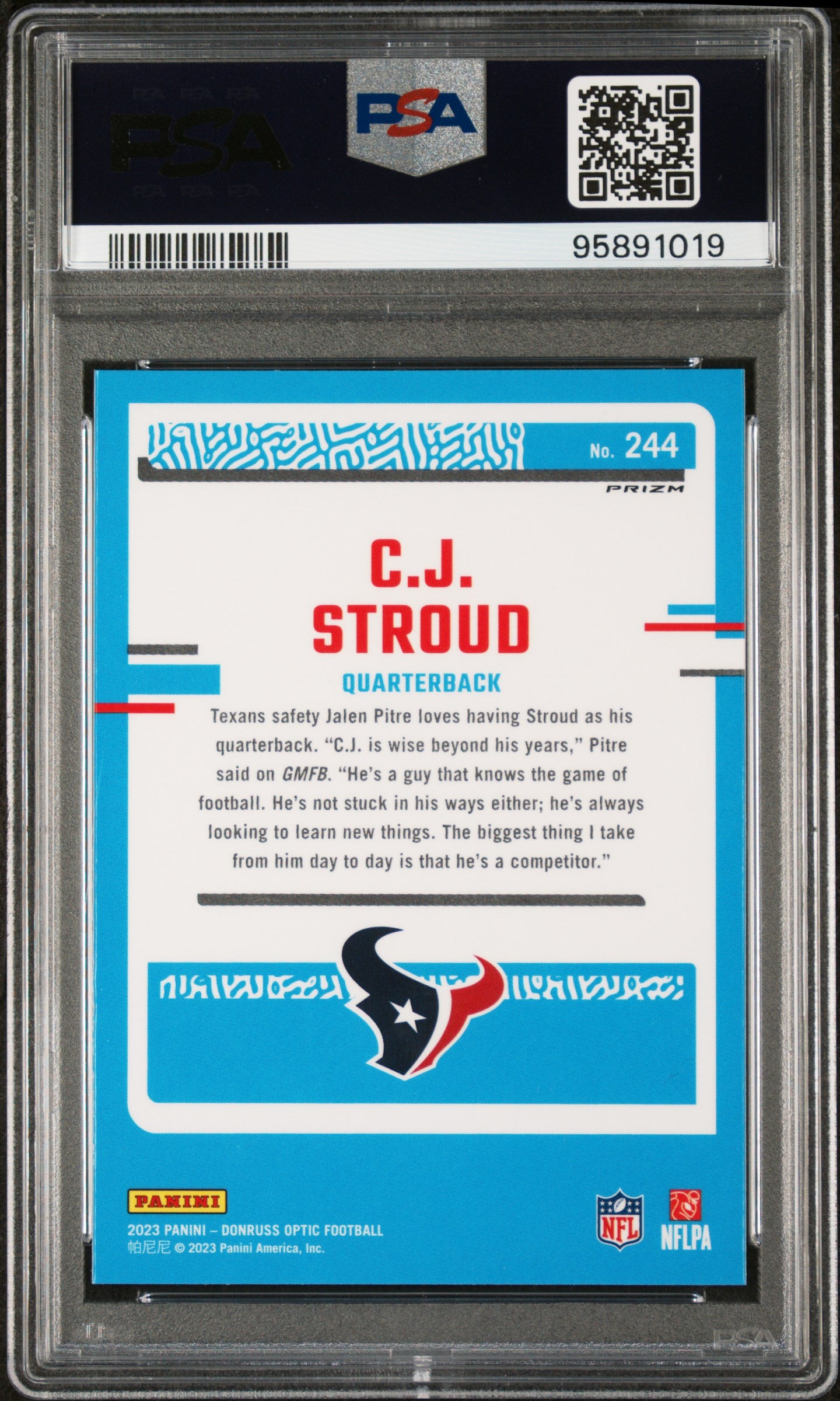 2023 Optic CJ Stroud Pink PSA 10 RC
