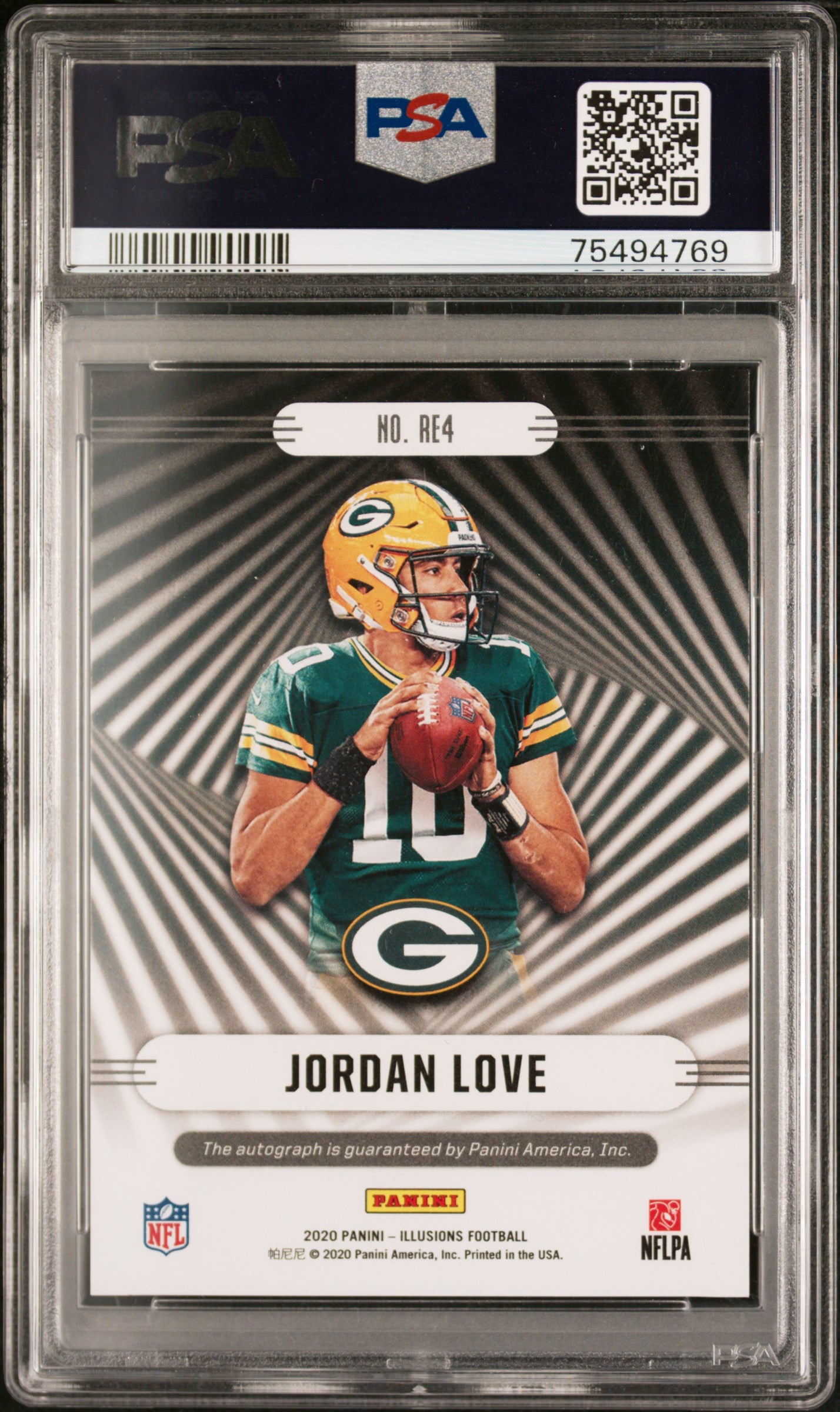 2020 Illusions Jordan Love Red Ink /50 Rookie Auto PSA 10