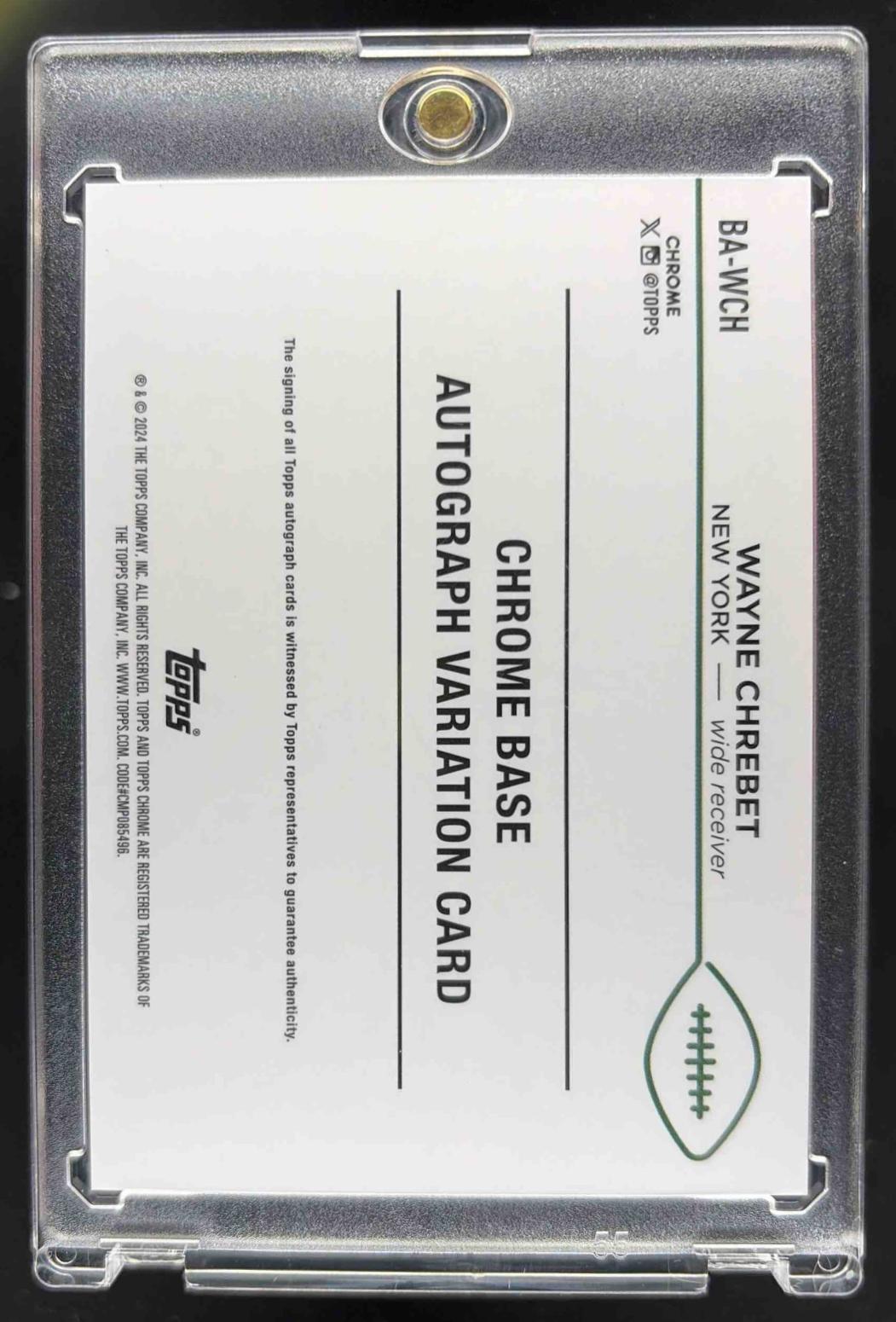 2024 Topps Chrome Wayne Chrebet #BA-WCH Auto Black Geometric Refractor 1/2 Jets