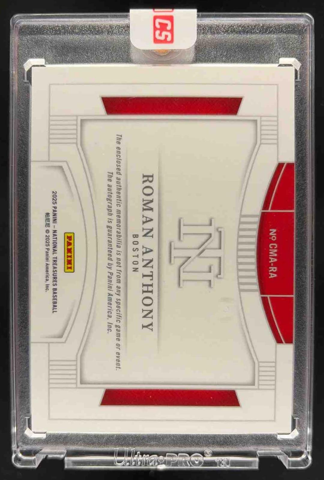 2025 Panini National Treasures Roman Anthony #24 Colossal Material Auto /99