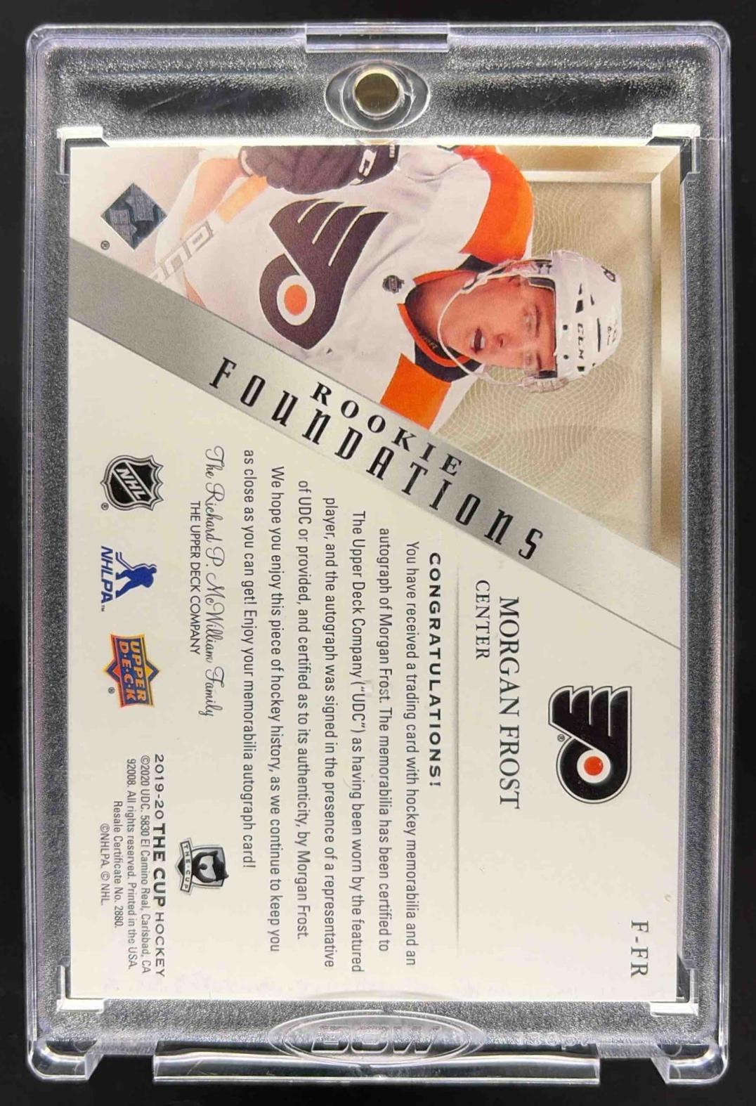 2019 Upper Deck The Cup Morgan Frost #F-FR Rookie Foundations RPA 14/15 RC