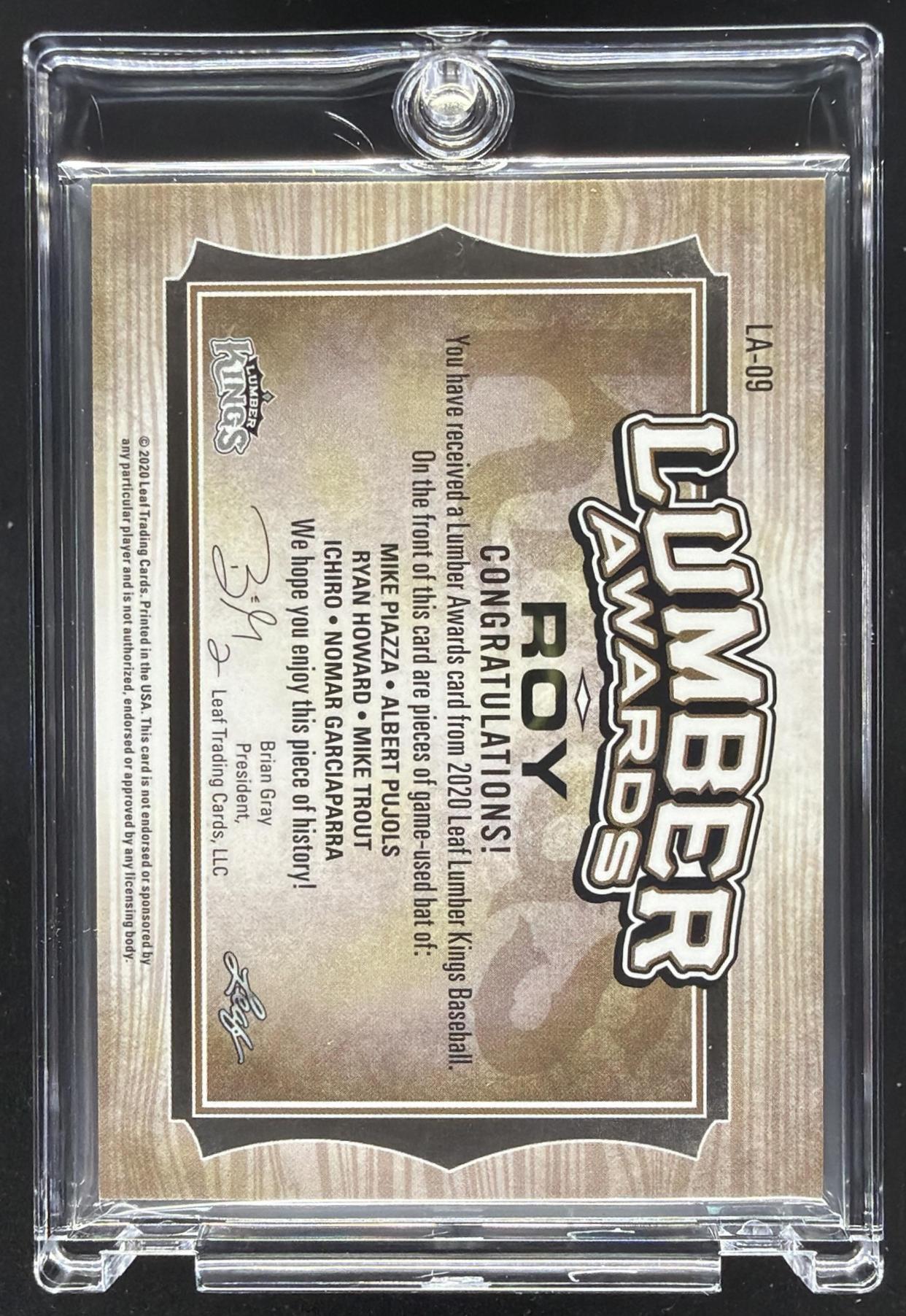 2020 Leaf Trout Ichiro Pujols Piazza Howard Lumber Bat /12