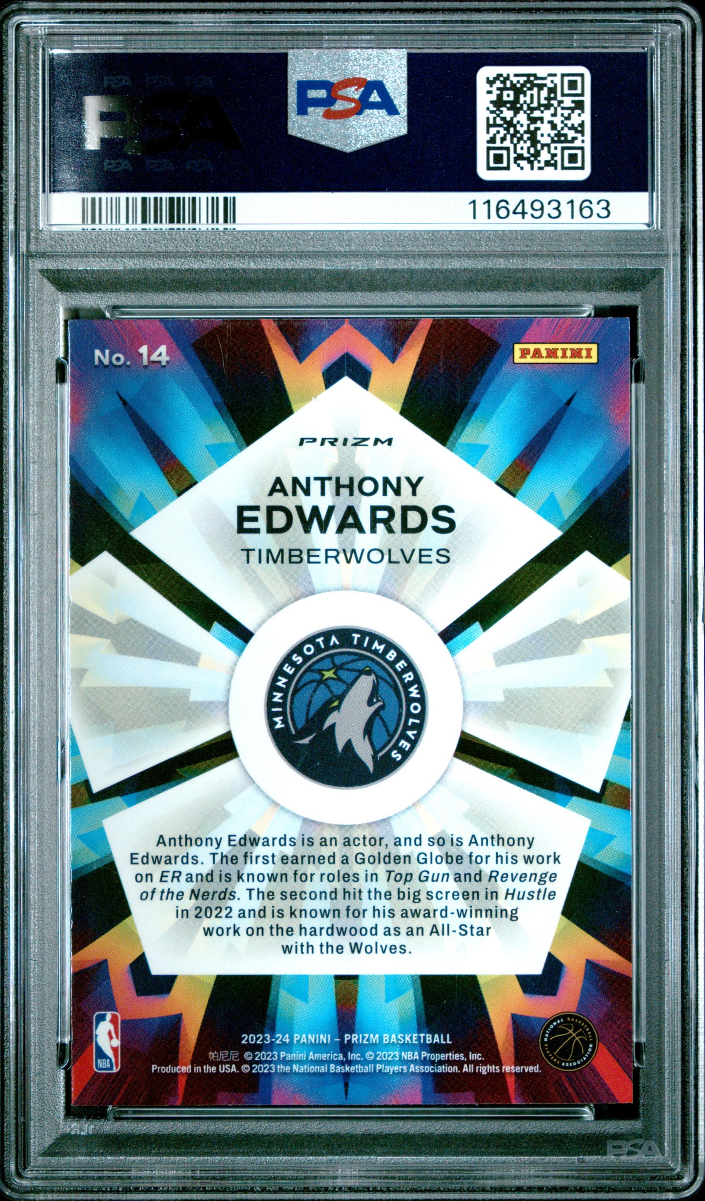 2023-24 Prizm Anthony Edwards Kalridoscopic Fast Break PSA 10