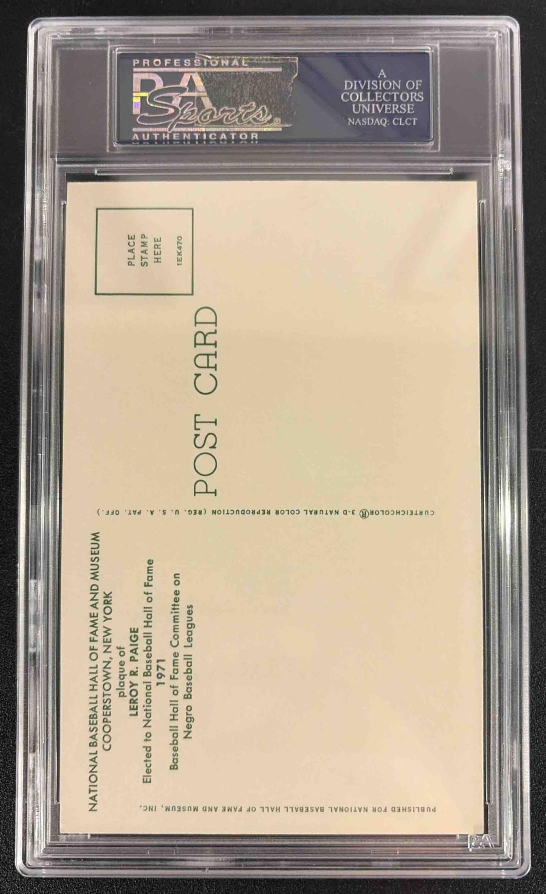 1964 Date HOF Yellow Plaque Satchel Paige Auto PSA/DNA 7