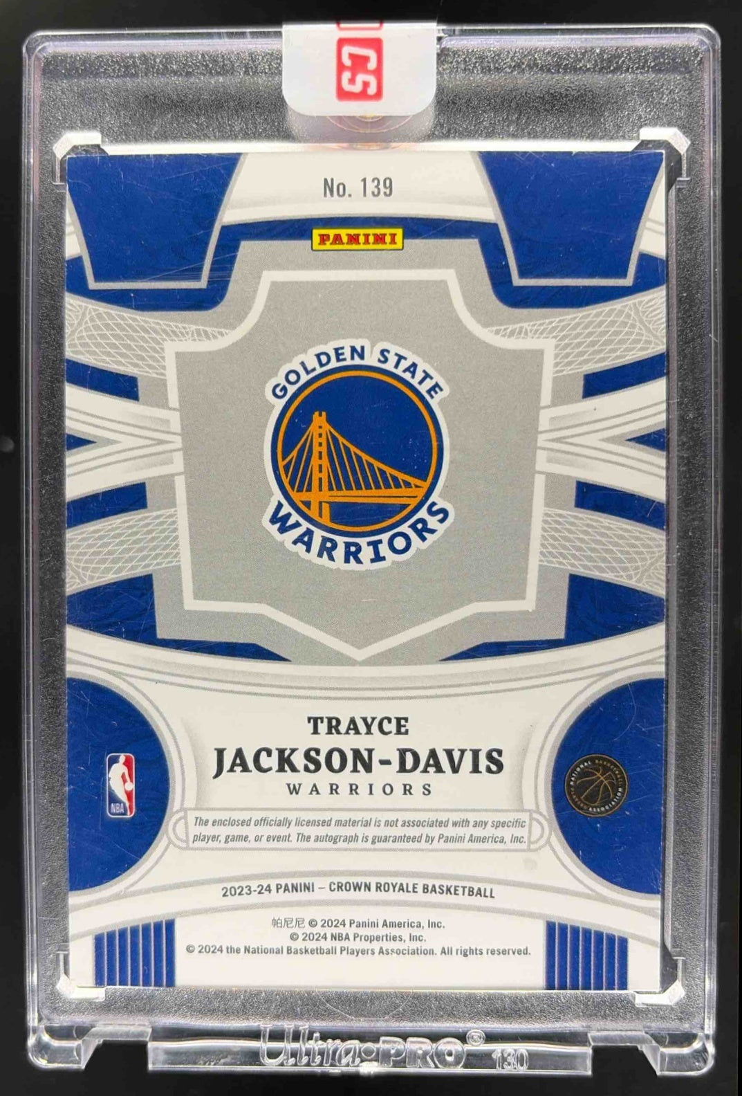 2023 Panini Crown Royale Trayce Jackson-Davis #139 Rookie Silhouettes FOTL /12 Patch Auto RC