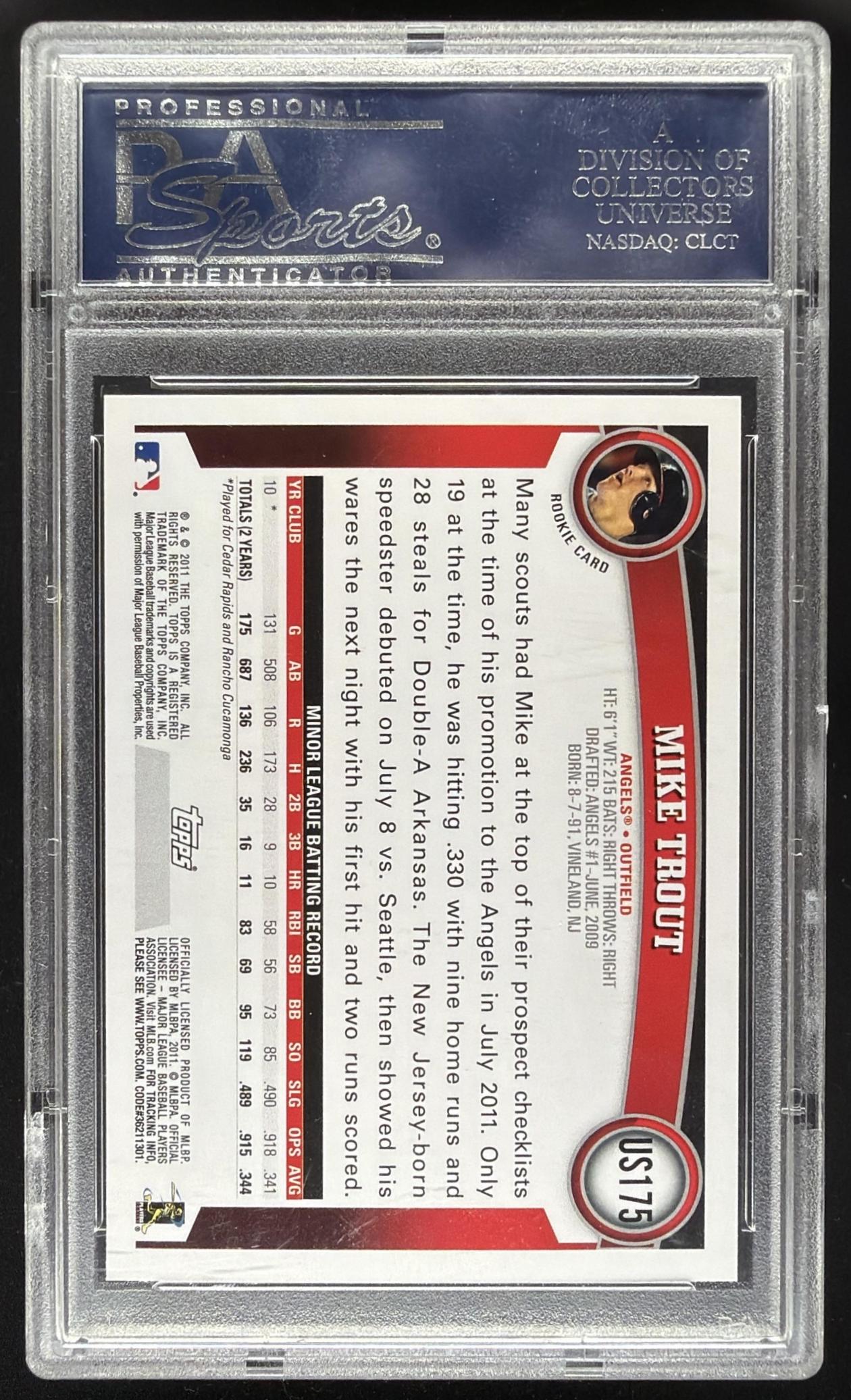 2011 Topps Update Mike Trout #US175 RC PSA 10