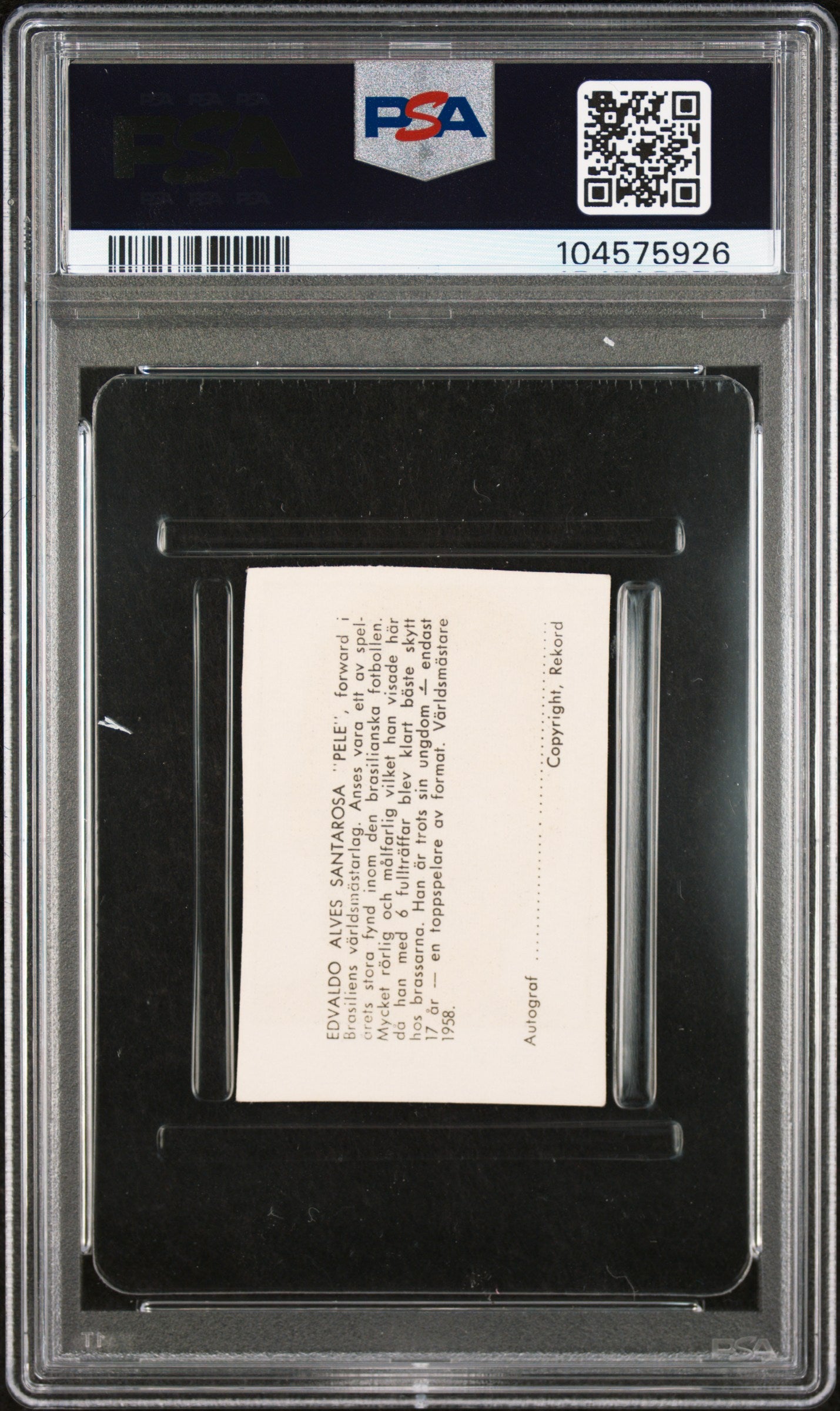 1957 Sweish Rekord Journal Pele PSA 3