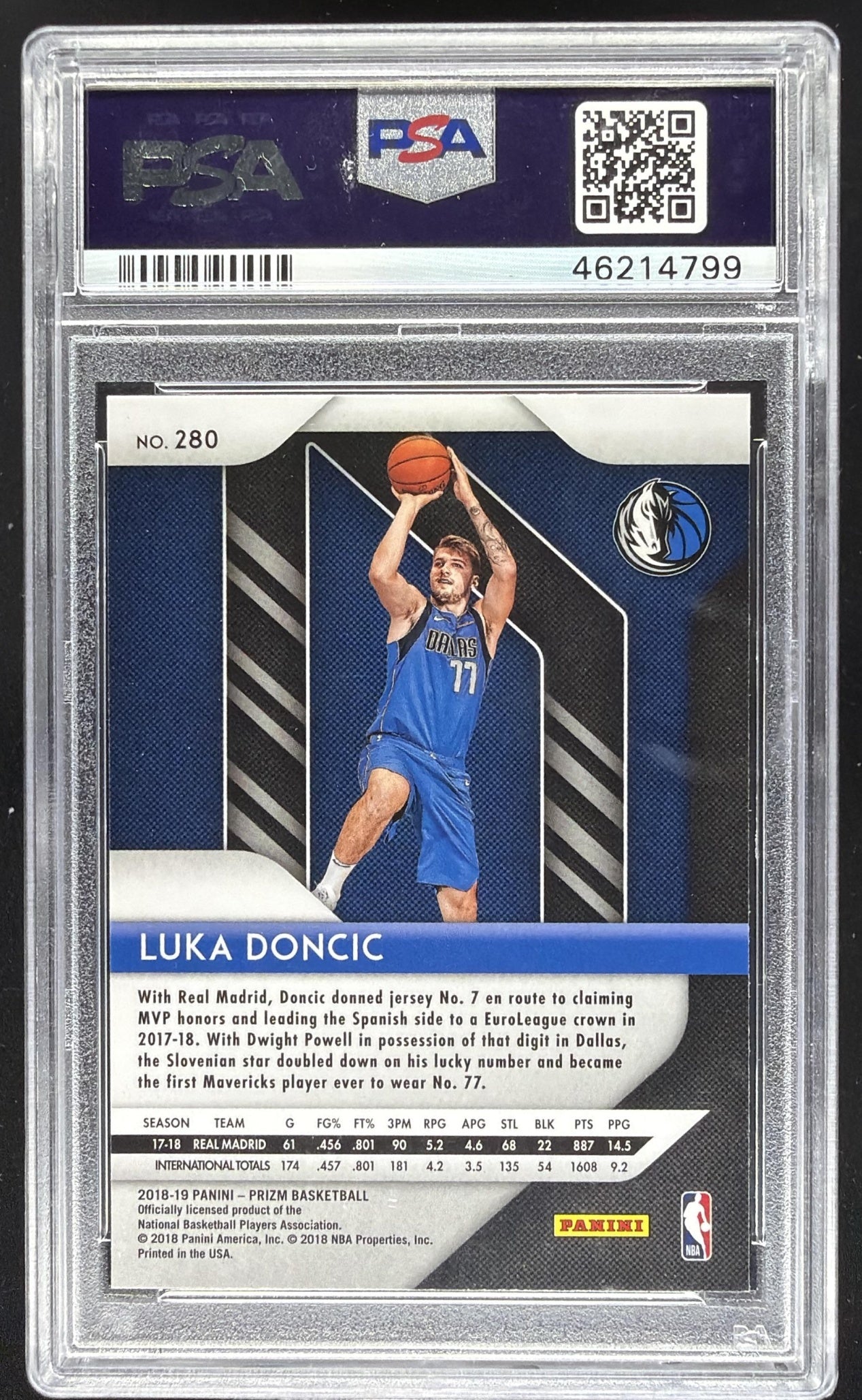 2018-19 Panini Prizm Luka Doncic #280 RC PSA 10